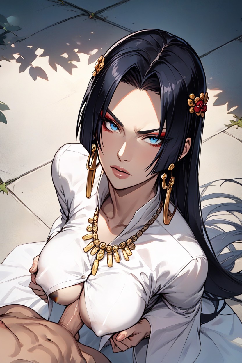 Boa Hancock, Covered Nipples, High Angle Hentai AI Porn