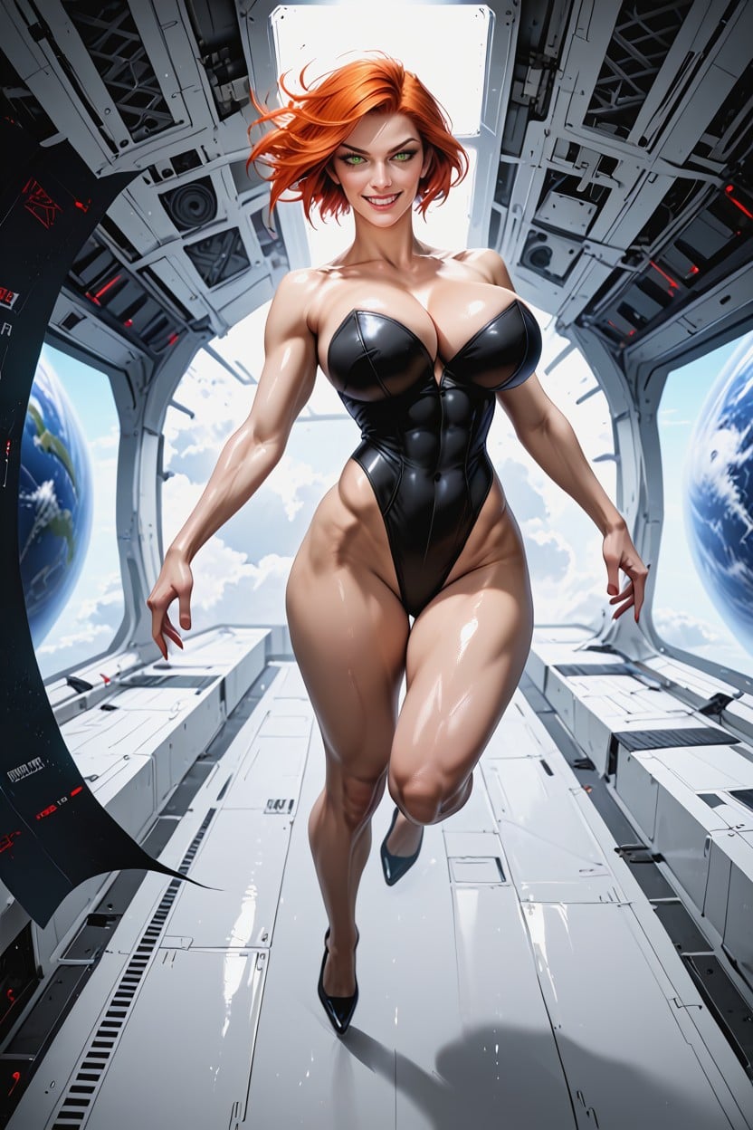 Black Leotard, Perfect Body, Very Short Hair Hentai AI Porn