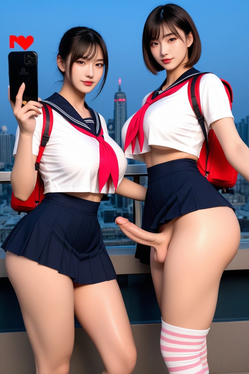 Toit, High Res, Vue De Côté Porno IA Asiatique