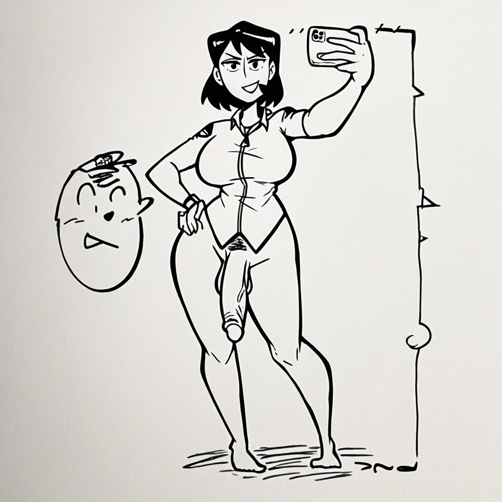 No Males, Simple Black Lines, Woman AI Gay Porn