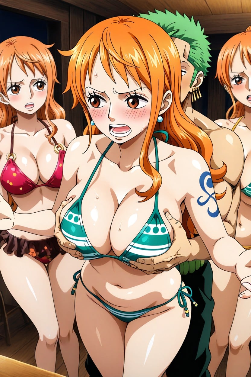Front View, Sexy Nami, Best Lighting Hentai AI Porn