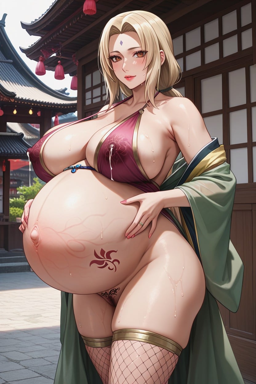 Perfect Massive Round Belly, Robe À Sequins, + Porno IA Hentai