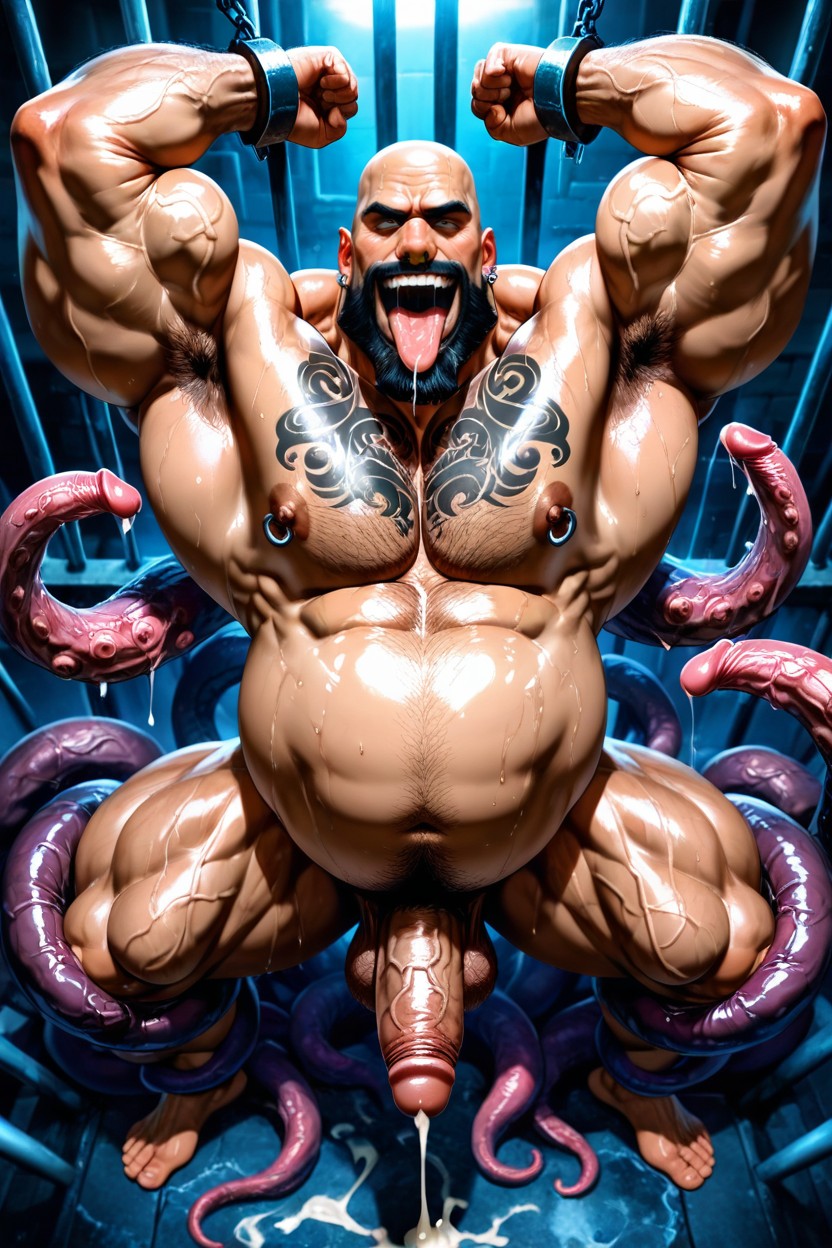 Massive Meaty Body, Vascular Muscles, Top Down AI Gay Porn