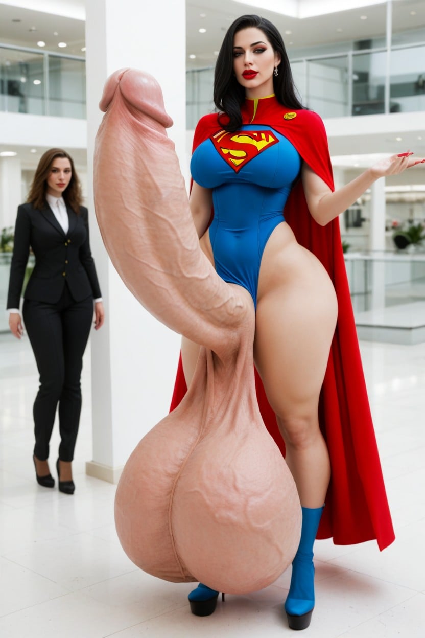 Hyper Supersized Penis, Superhero, Giant Penis Expansion Shemale AI Porn