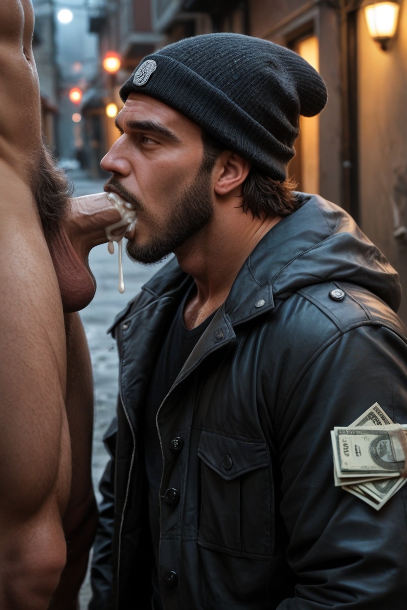 Deepthroat Blowjob, Giving Blowjob, Winter Fingerless Gloves AI Gay Porn