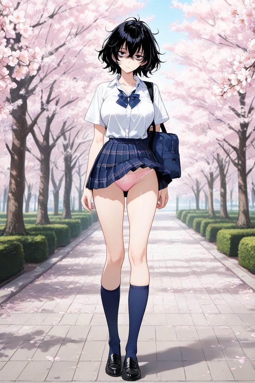 Woman, Sanpaku Eyes, Micro Skirt AI Porn