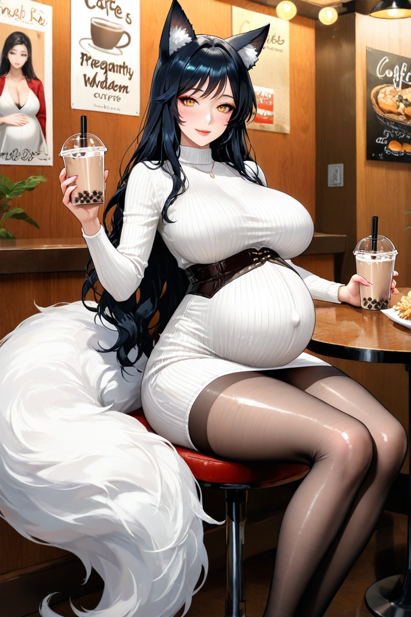 Shiny Oiled Skin, Coreano, Ahri Hentai IA