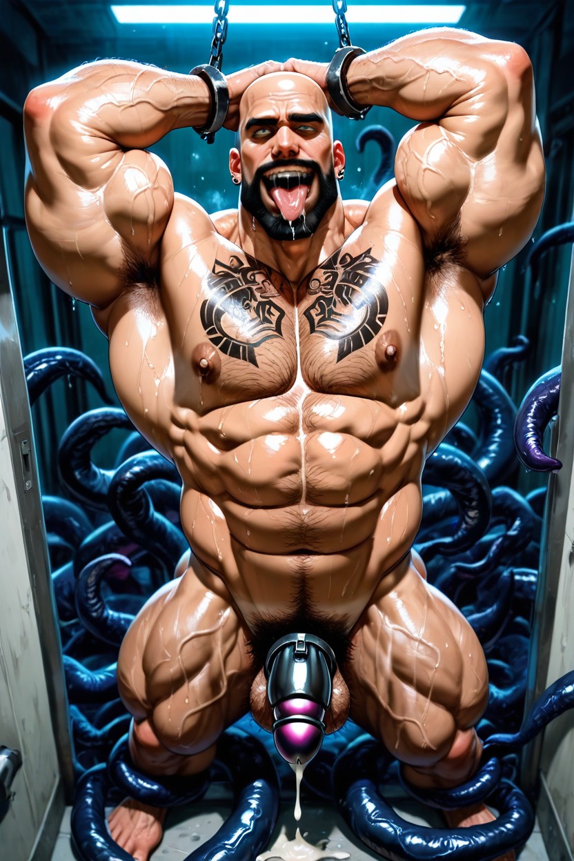 Long Black Beard, Huge Neck, Muscular Ass AI Gay Porn