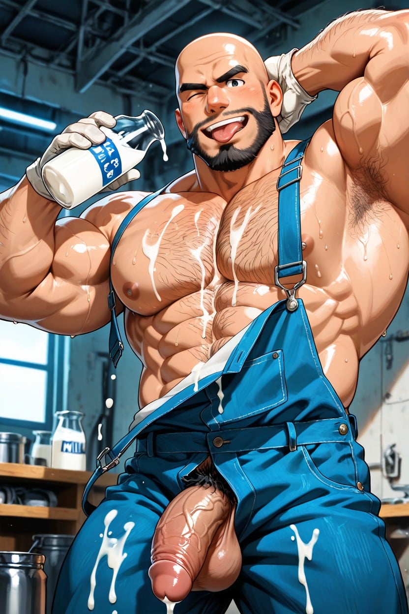 Wink, Stocky, Penis Piercing AI Gay Porn