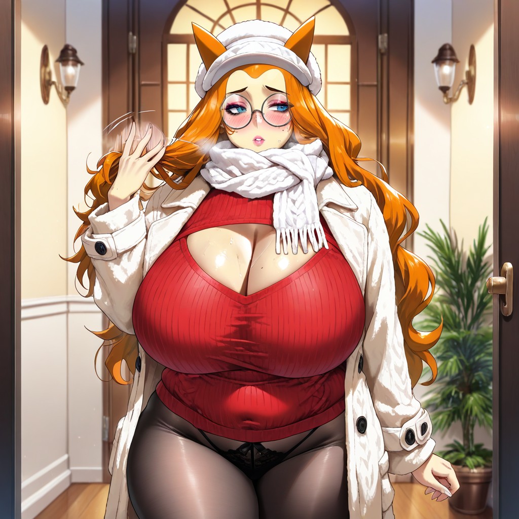 Long White Camel Wool Coat, Wingtip Black Eyeliner, Milf AI Gay Porn