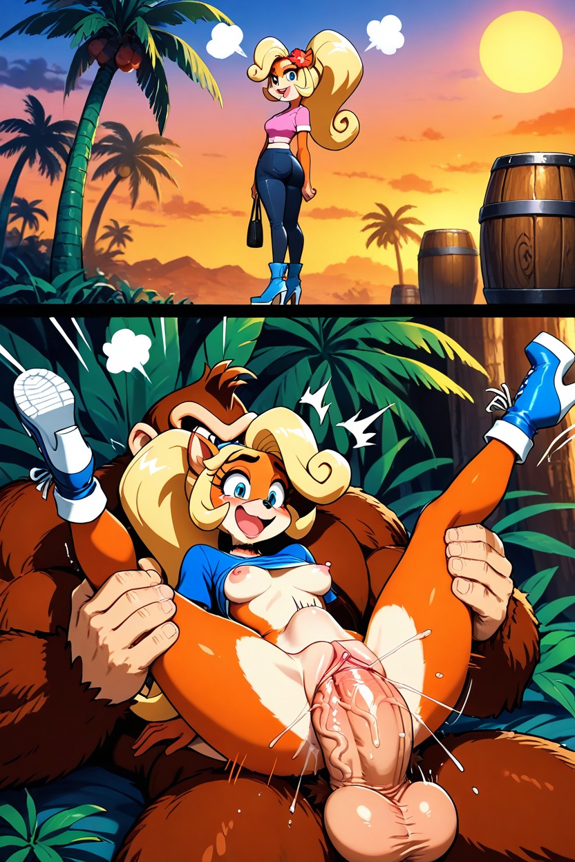 High Heel Boots, Perfect Sunset, Nipples Visible Hentai AI Porn
