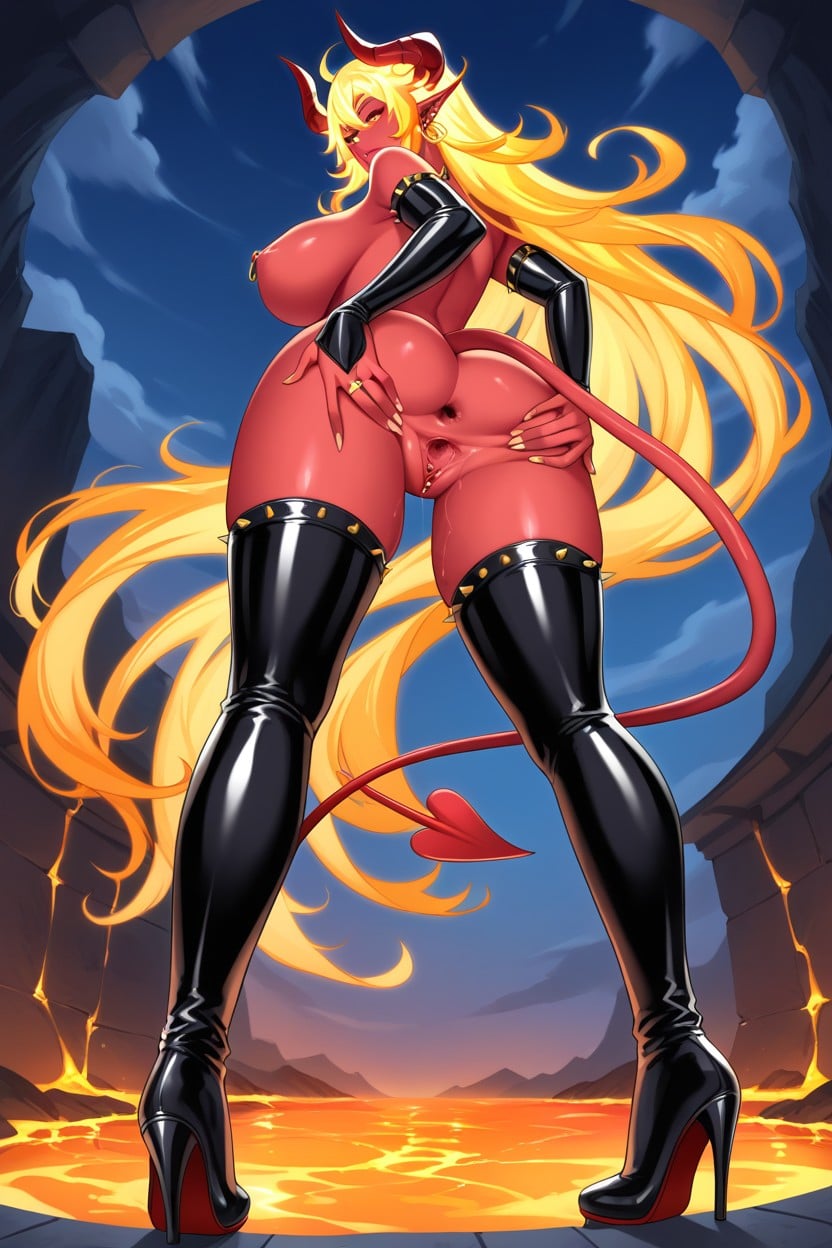 Spreading Ass, Legs Open Wide Nude Breast, Full Body Hentai AI Porn