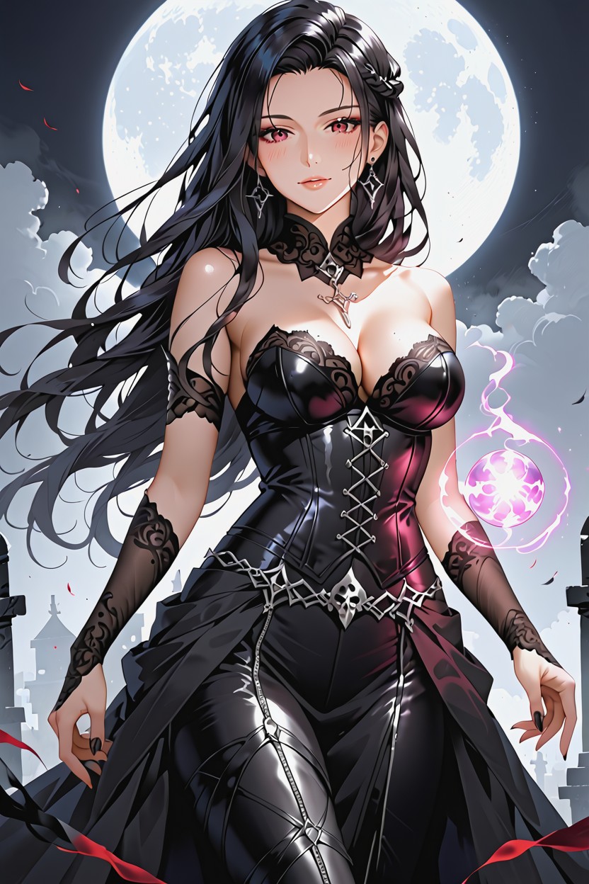 Seductive Pose, Captivating Dark Eyes, Sharp Focus Hentai AI Porn