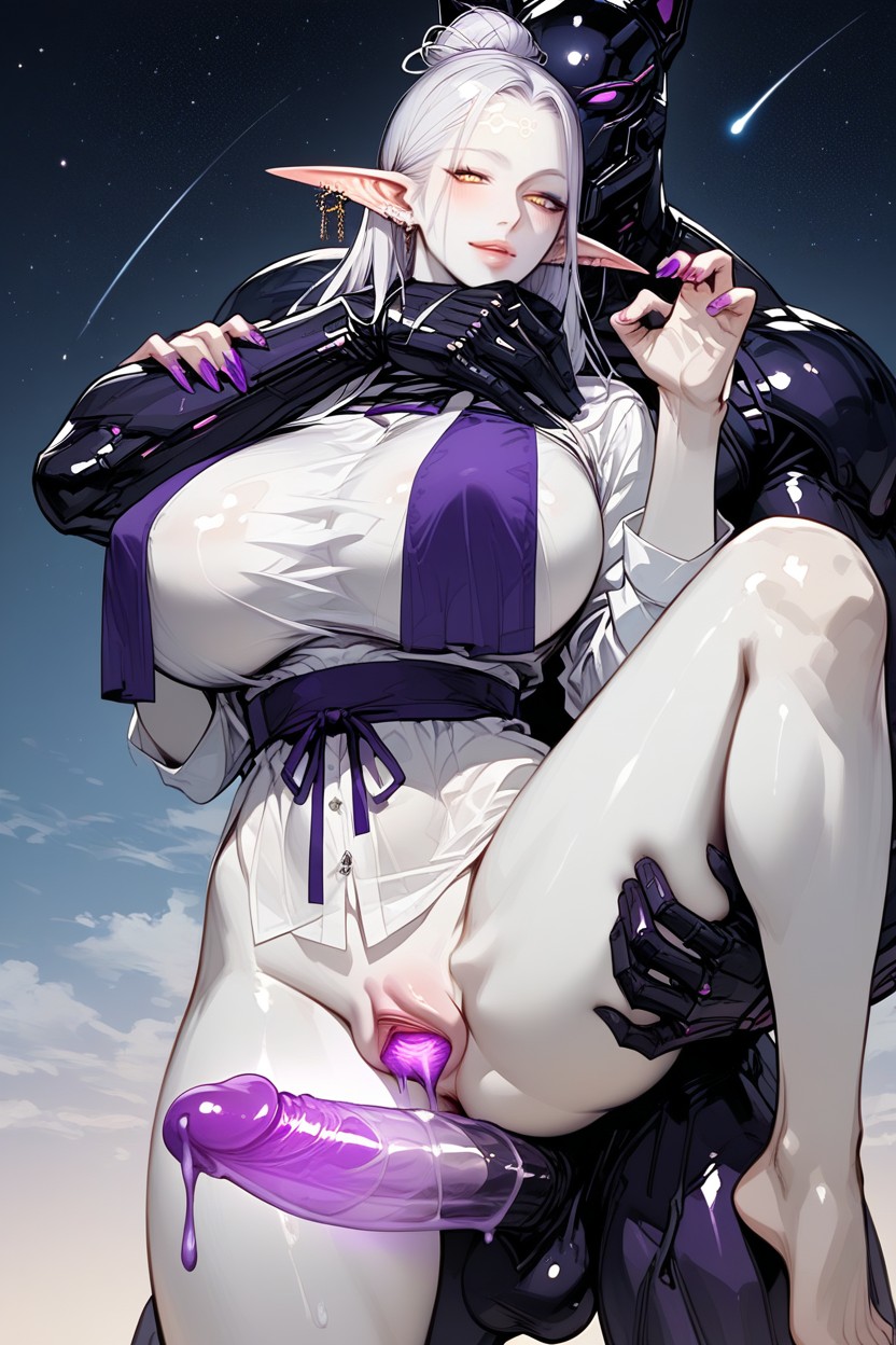 Female Elf Facial Features, Ultra Pussy Details, See Through Clothes Furry AI Porn