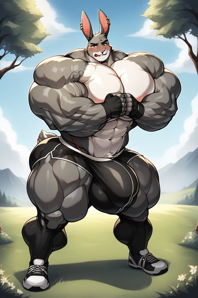 Hyper Gigantic Bubble Biceps, Hyper Panty Bulge, Blushing Porno IA Furry