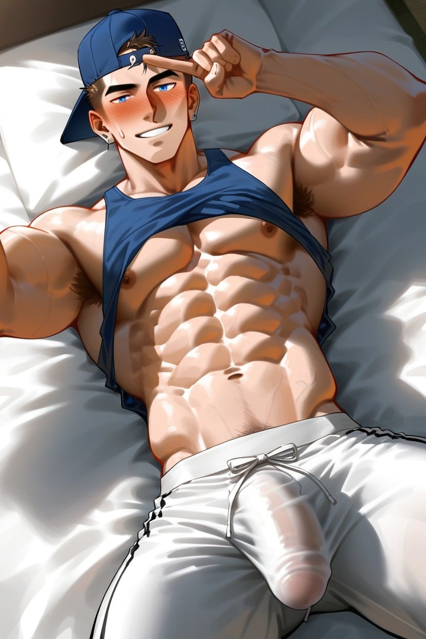 Front View, Underwear, Happy AI Gay Porn