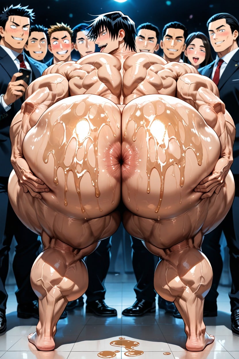Standing, Oversized Muscles, Slightly Fat AI Gay Porn
