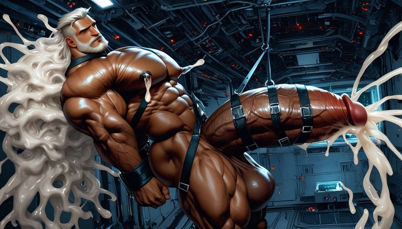 Outstretched Legs, Perfect Eyes, Limb Restrained With Thick Heavy Straps AI Gay Porn