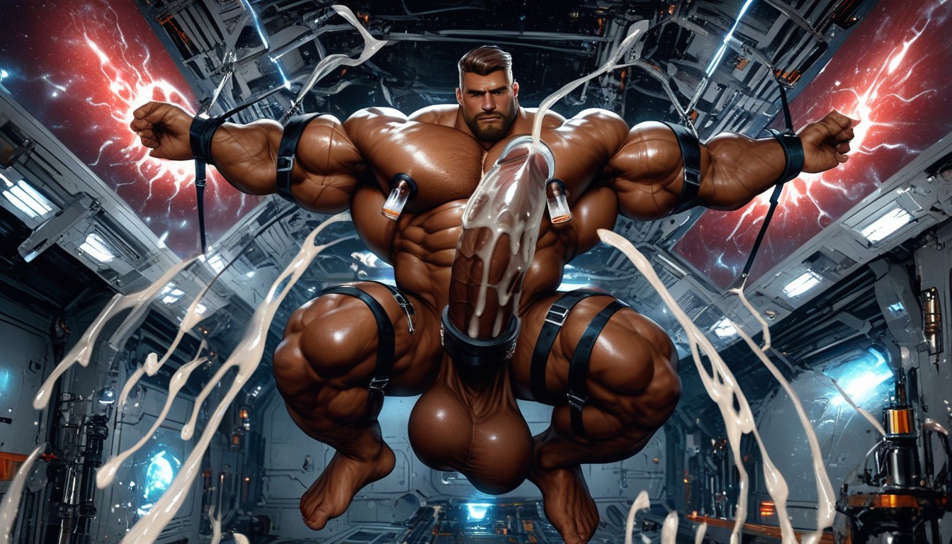 Hyper Massive Saggy Balls, Mouth Open, Fully Naked AI Gay Porn