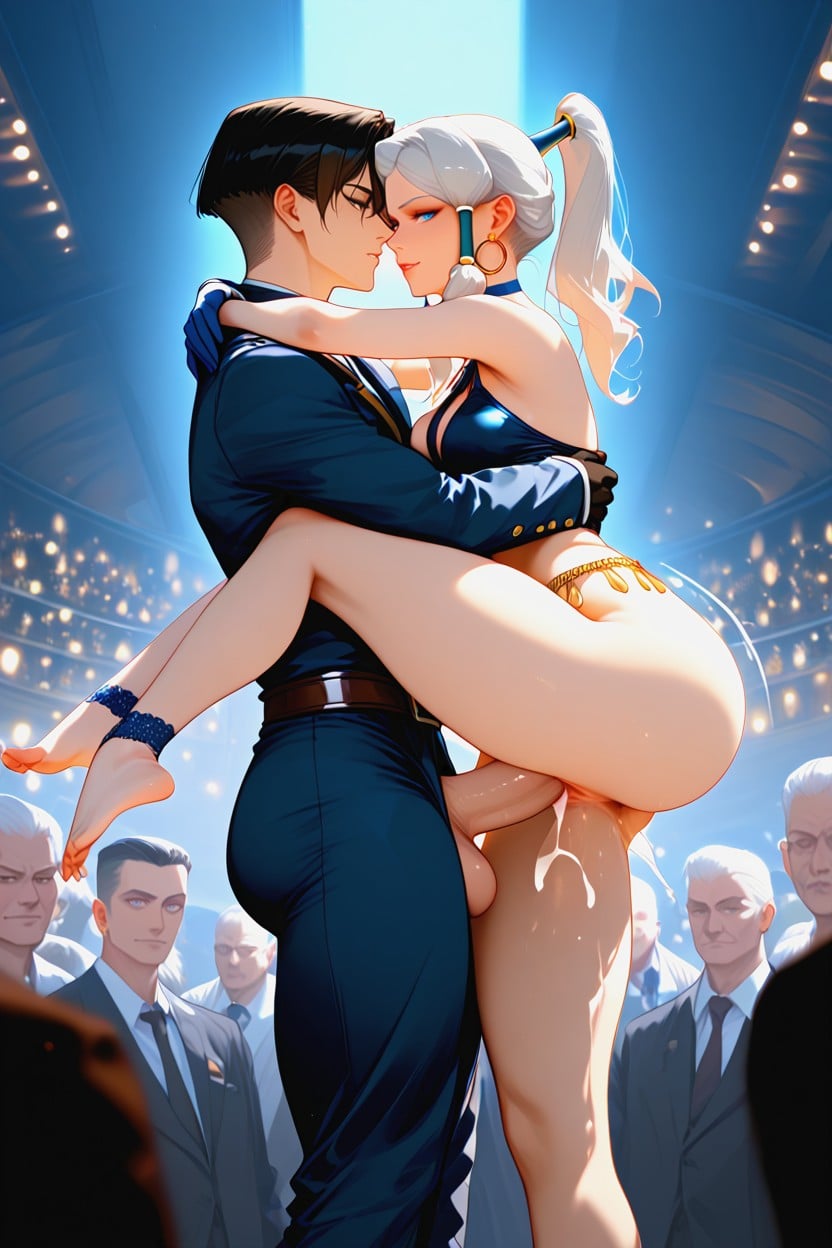 Extreme Expression, Flexible, Long Blue Ankle Socks Hentai AI Porn