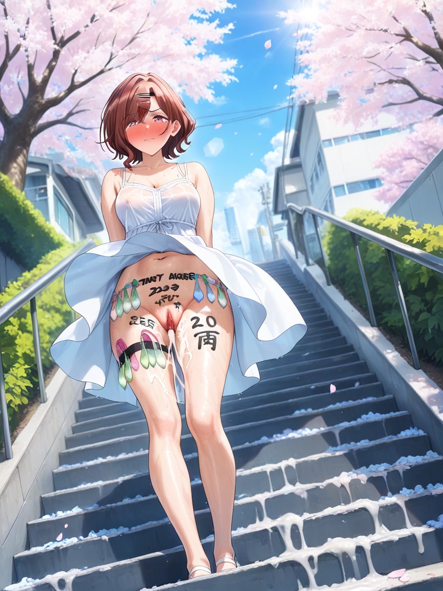 High Definition, Sakura Petals, Jutting Breast Hentai AI Porn