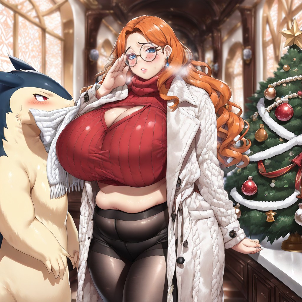 Curvy Woman, Slightly Parted Lips, Sweaty Woman AI Gay Porn