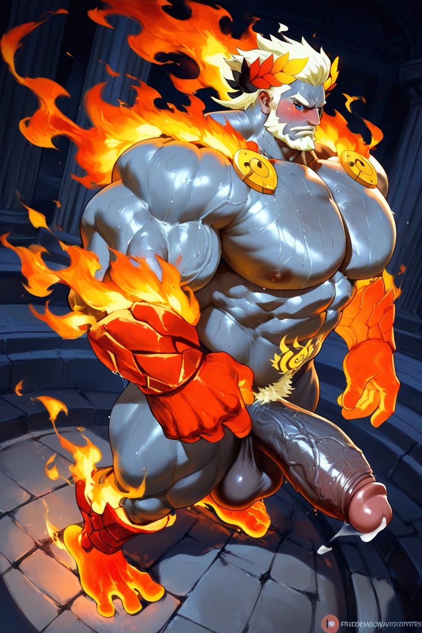 Masturbation, Huge Muscular Body, Thick Pulpy Body AI Gay Porn