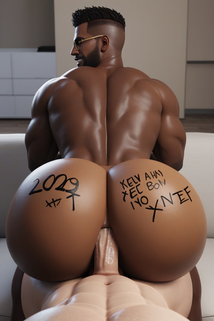Hole Is A Paradise Of Perfect Male African Jock Butts Inside, Dark Brown Skin, Big Muscular Bubble Butt AI Gay Porn