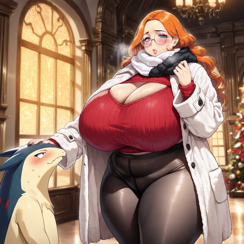18+, Luxury Mansion Interior, White Wool Scarf AI Gay Porn