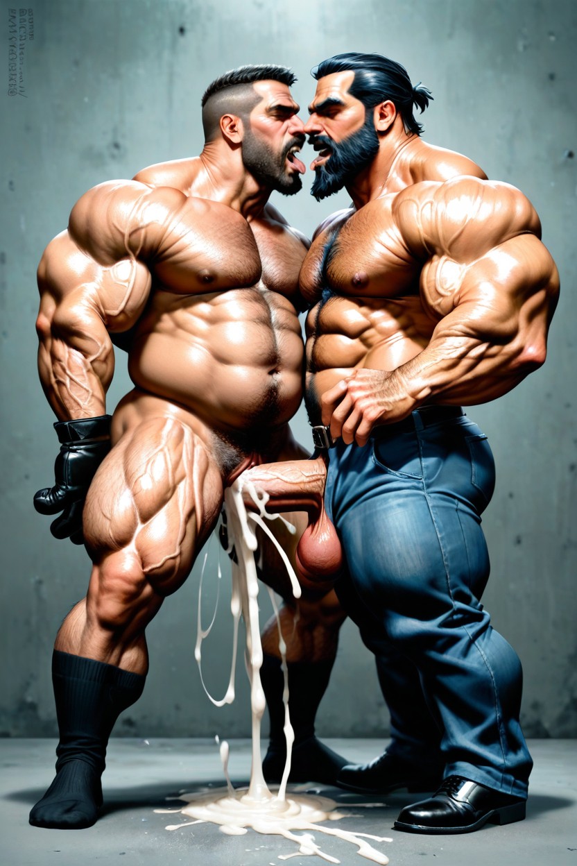 Bearded Plumber Wearing Plumber Clothes, Moaning, Open Mouth AI Gay Porn