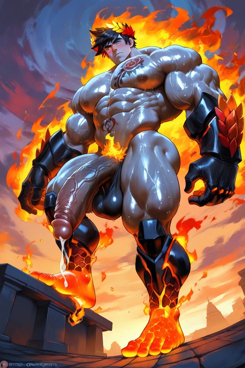 Muscular Glutes, God, Sweating AI Gay Porn