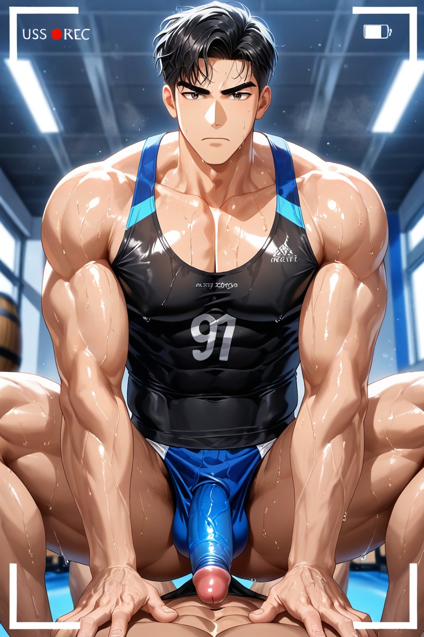 Medium, Looking At Viewer, Male Character With Sharp Angular Face AI Gay Porn