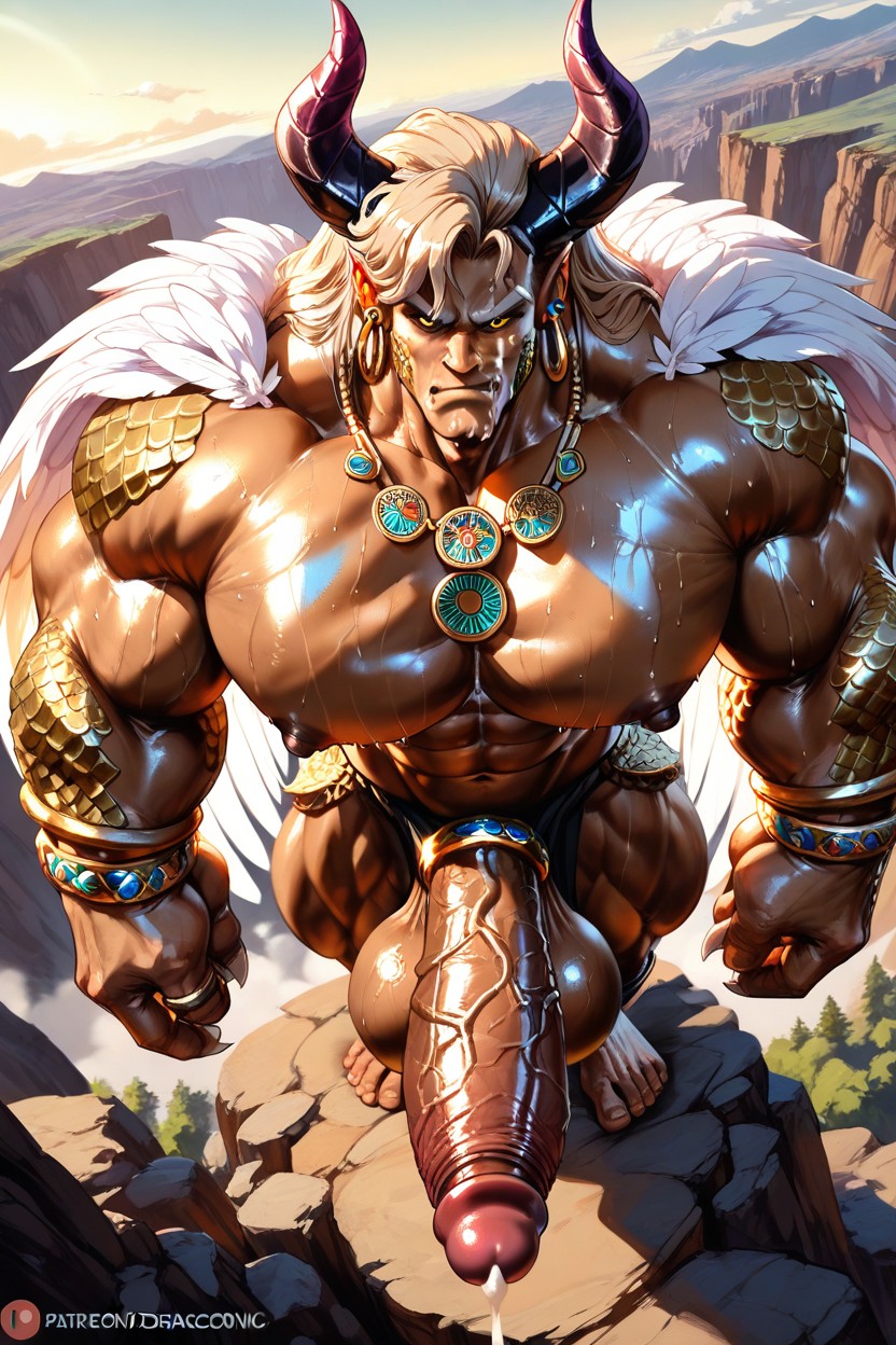 Hdr, Cock Ring, Draconic Horn Facing Backwards AI Gay Porn
