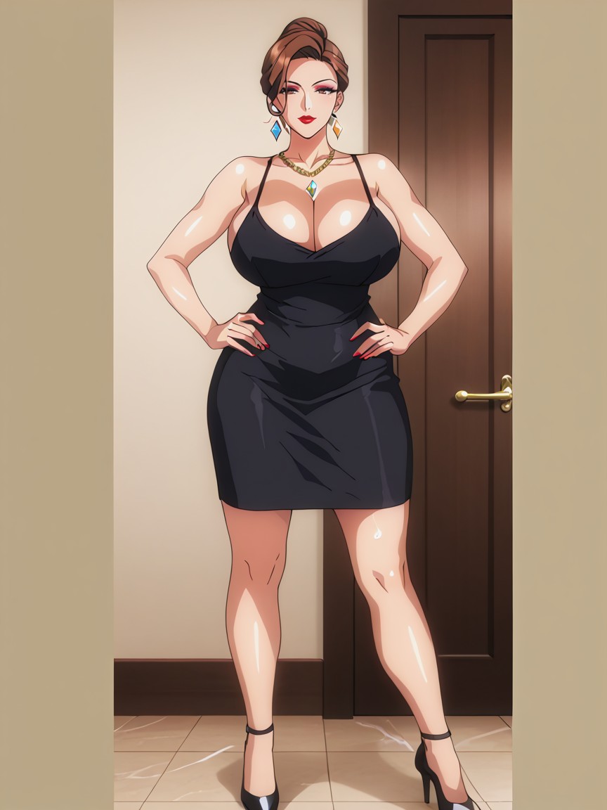Black Eyeshadow, Hyper Detailed, Red Lipstick Hentai AI Porn