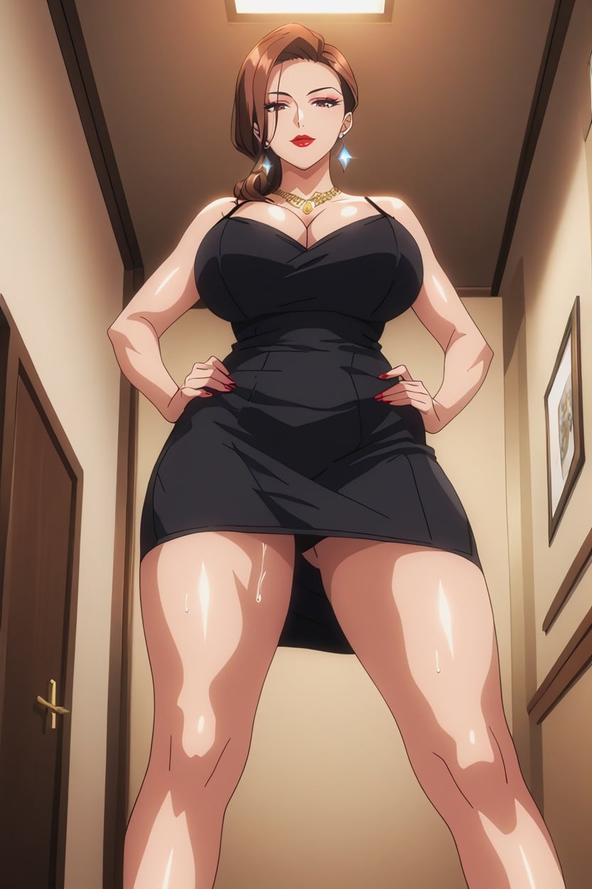 Hands On Hips, View From Below, Close Up Hentai AI Porn