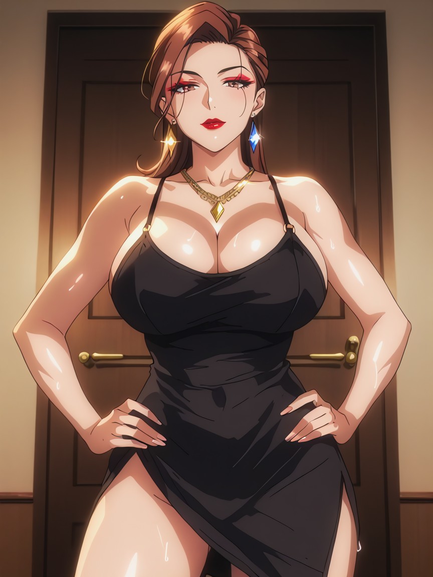 Thick, Pelo Moreno, Dimly Lit Hentai IA