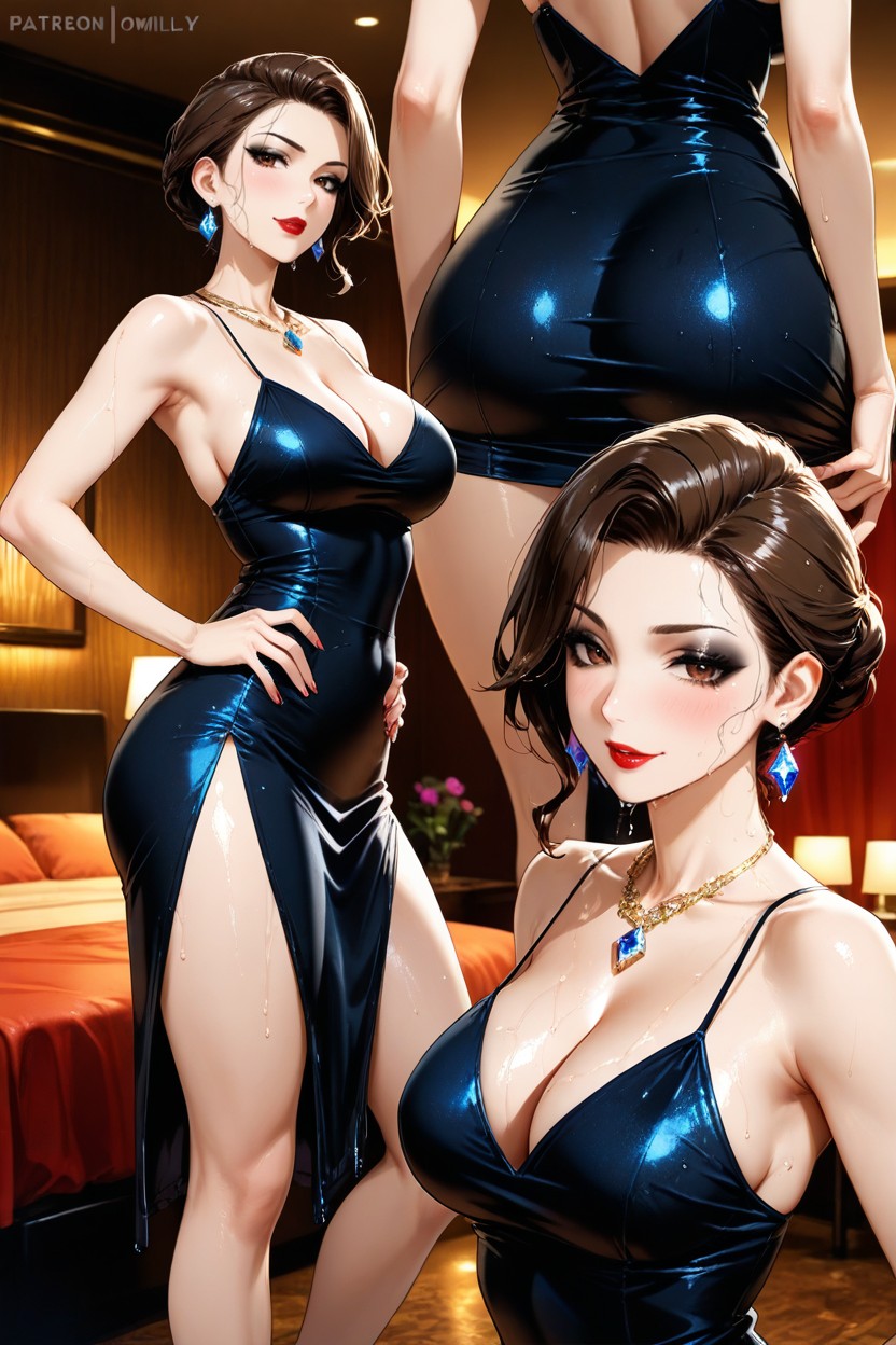 Seductive Face, 18+, Upscale Hotel Room Hentai AI Porn