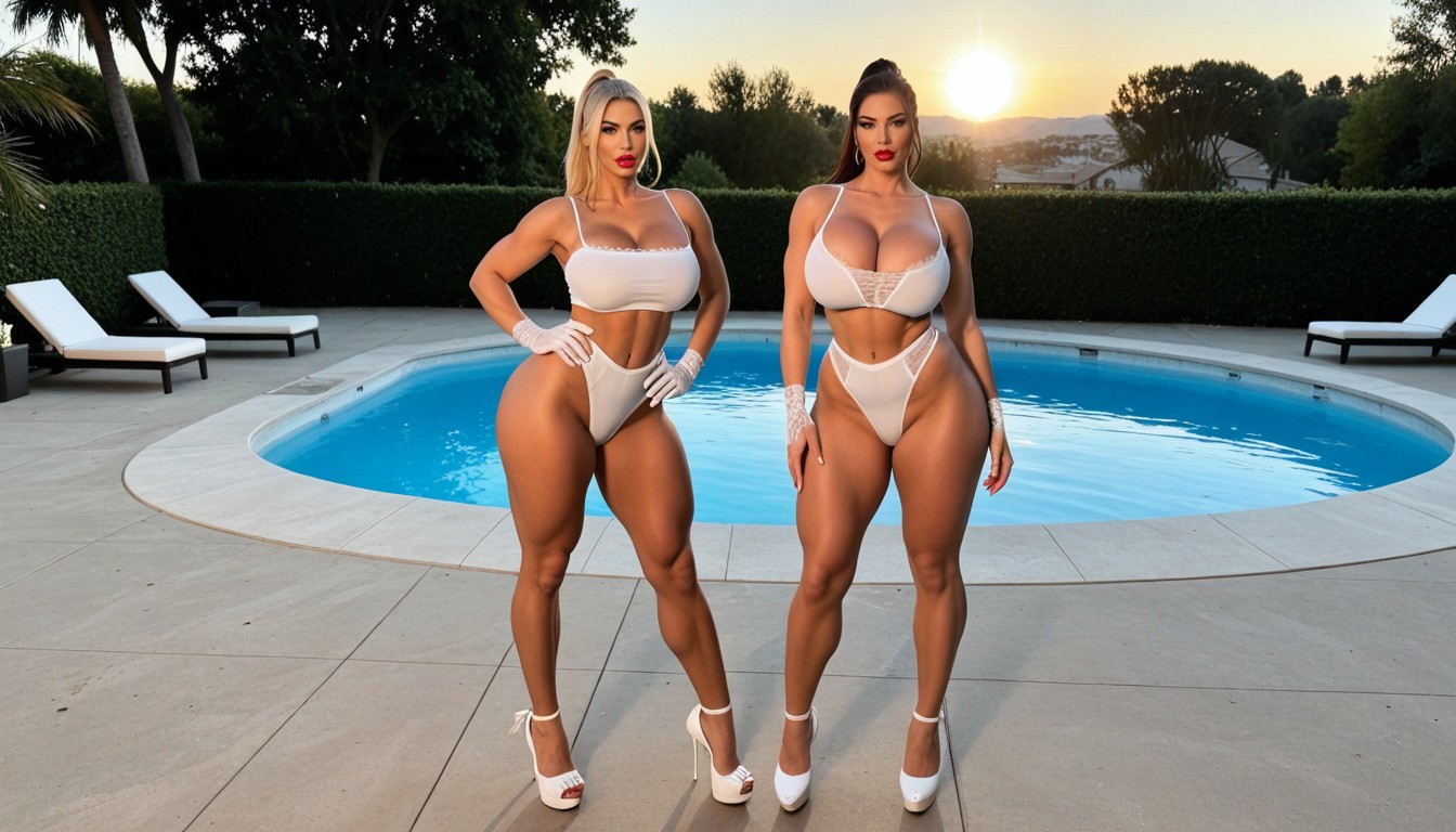 Waist, White Sexy Aerobics Thongs, Ponytail Porno IA