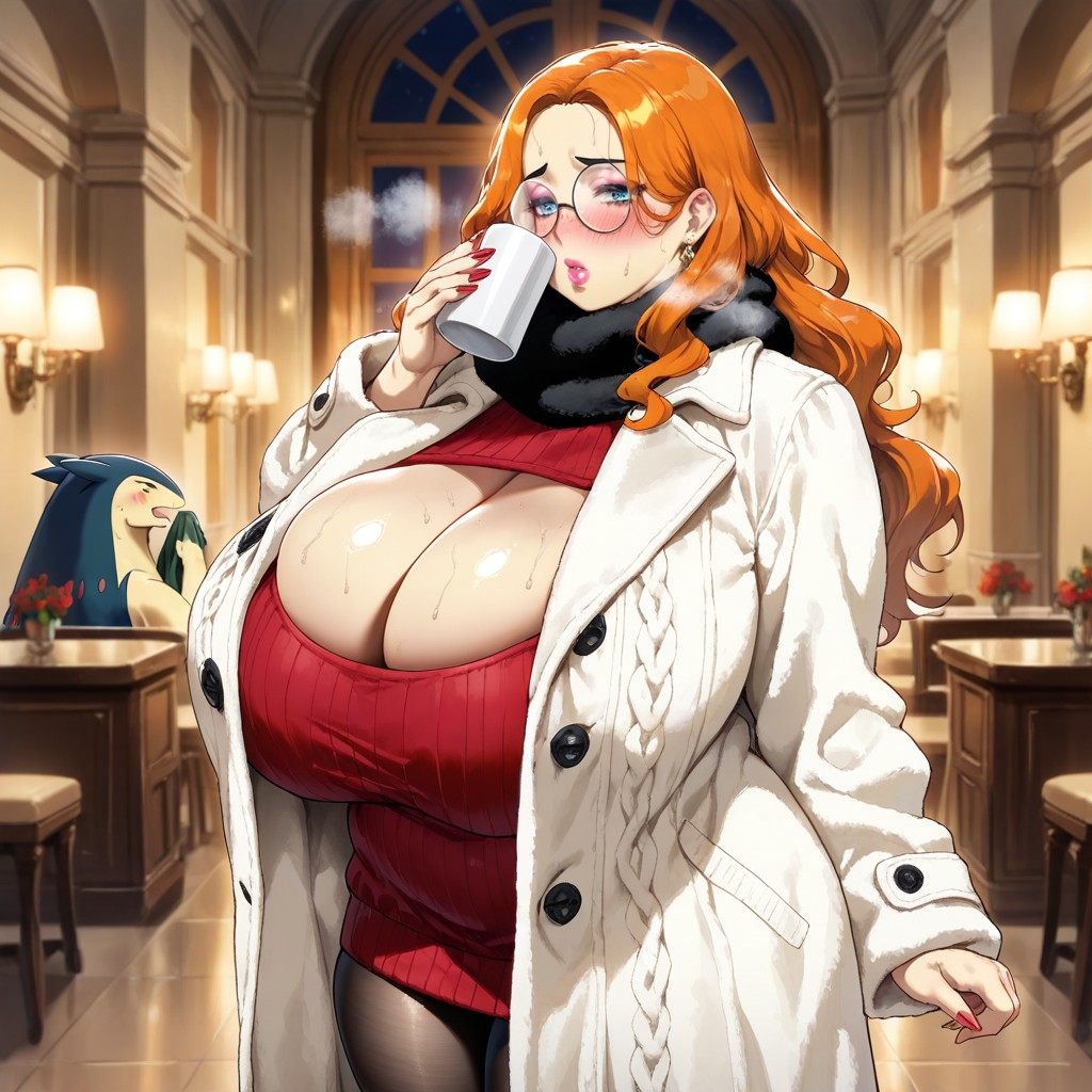 Sparkling Blue Eyes, White Scarf, Warm Golden Lighting AI Gay Porn