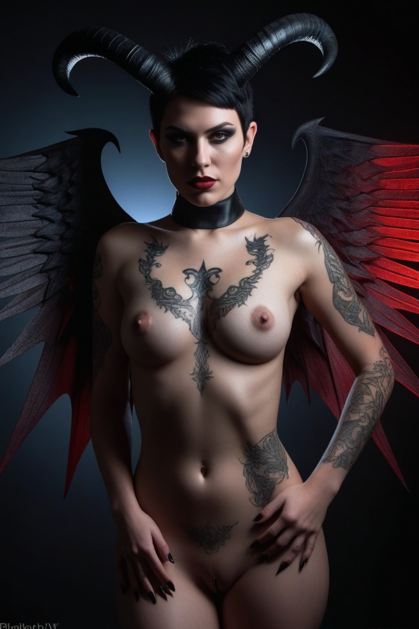 Skinny, Black Plain Background, Ultrarealistic Photo AI Porn