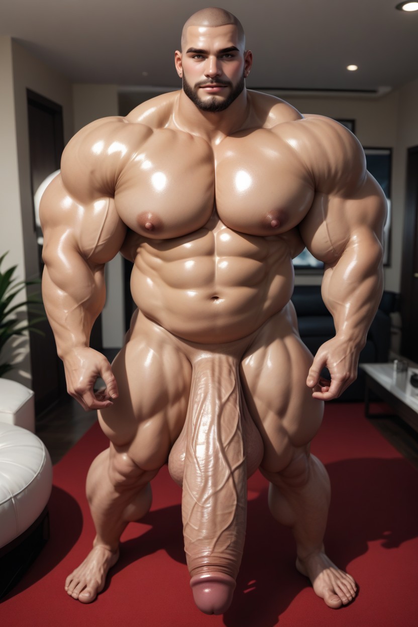 Flaccid Long Huge Cock, Massive Penis, White Cock AI Gay Porn