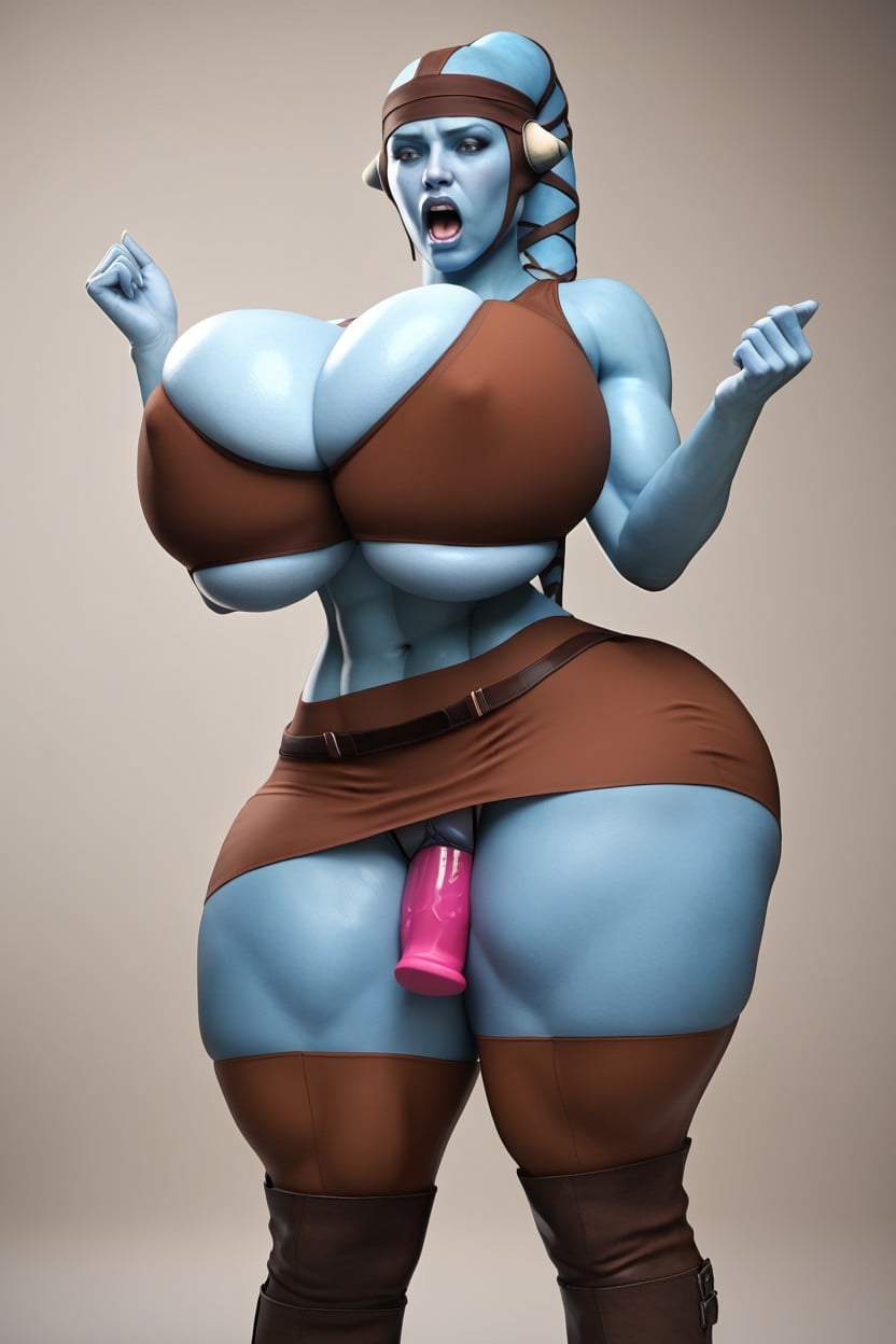 And Tall Brown Boots, Perfect Face, Shocked AI Porn
