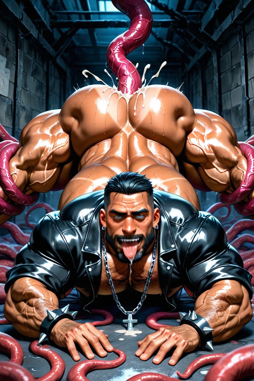 Huge Veins, Long Strong Neck, Dark Tanned Skin AI Gay Porn