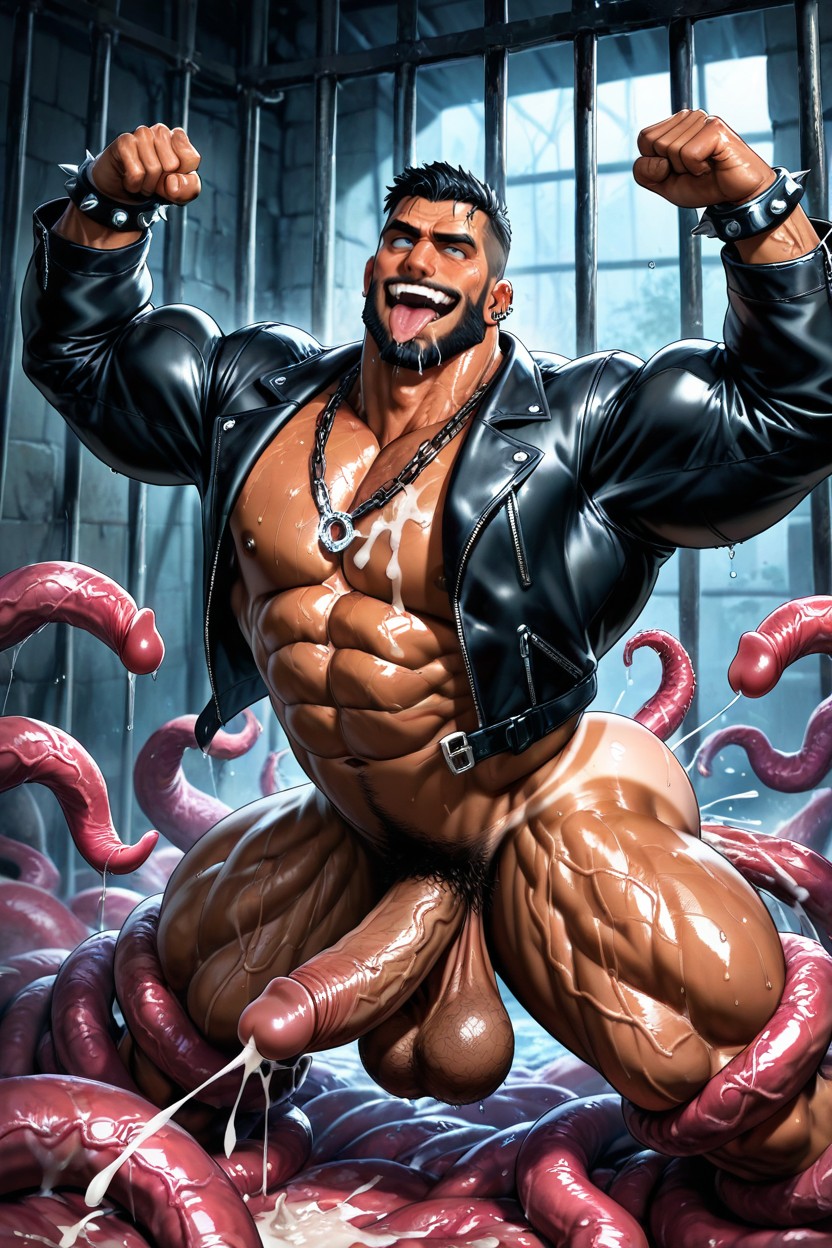 Leather Jacket, Muscular Ass, Looking At Viewer AI Gay Porn