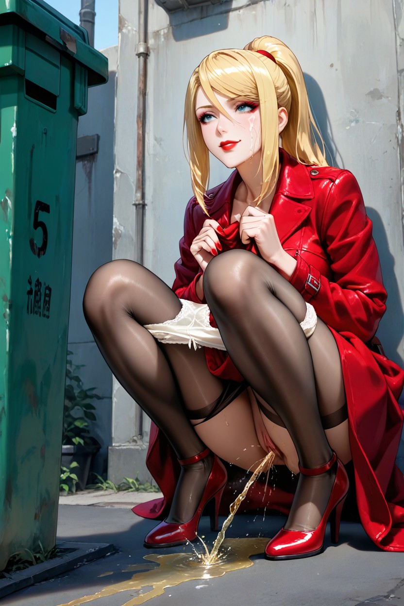 Desperately Peeing, Hyper Pee Stream, Alone Hentai AI Porn