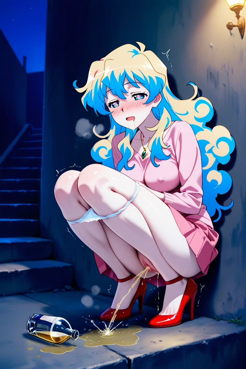 Extremely Hairy Pussy, Extremely Insufficient Light, Cotton Panties Pulled Down To The Legs Hentai AI Porn