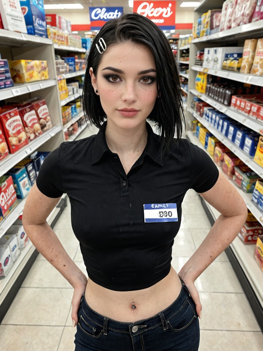 Stunning Beauty, Snatched Waist, Store Clerk Outfit AI Porn