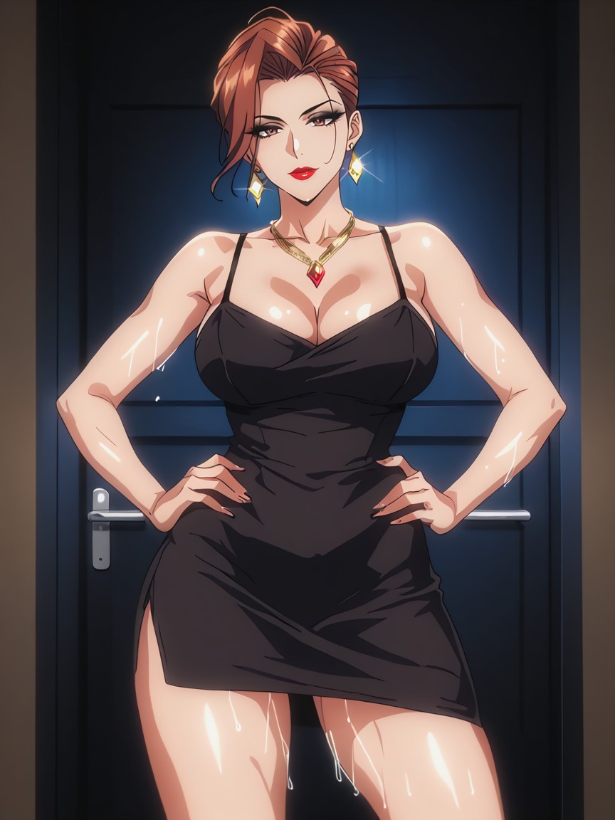 Muy Corto, Cleavage, Dress Hentai IA