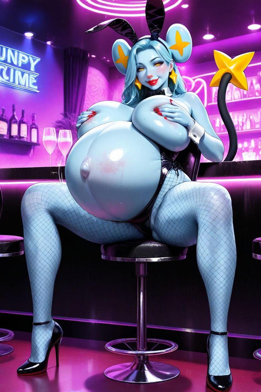 Strip Club, Popped Navel, Squeezing Breasts AI Porn
