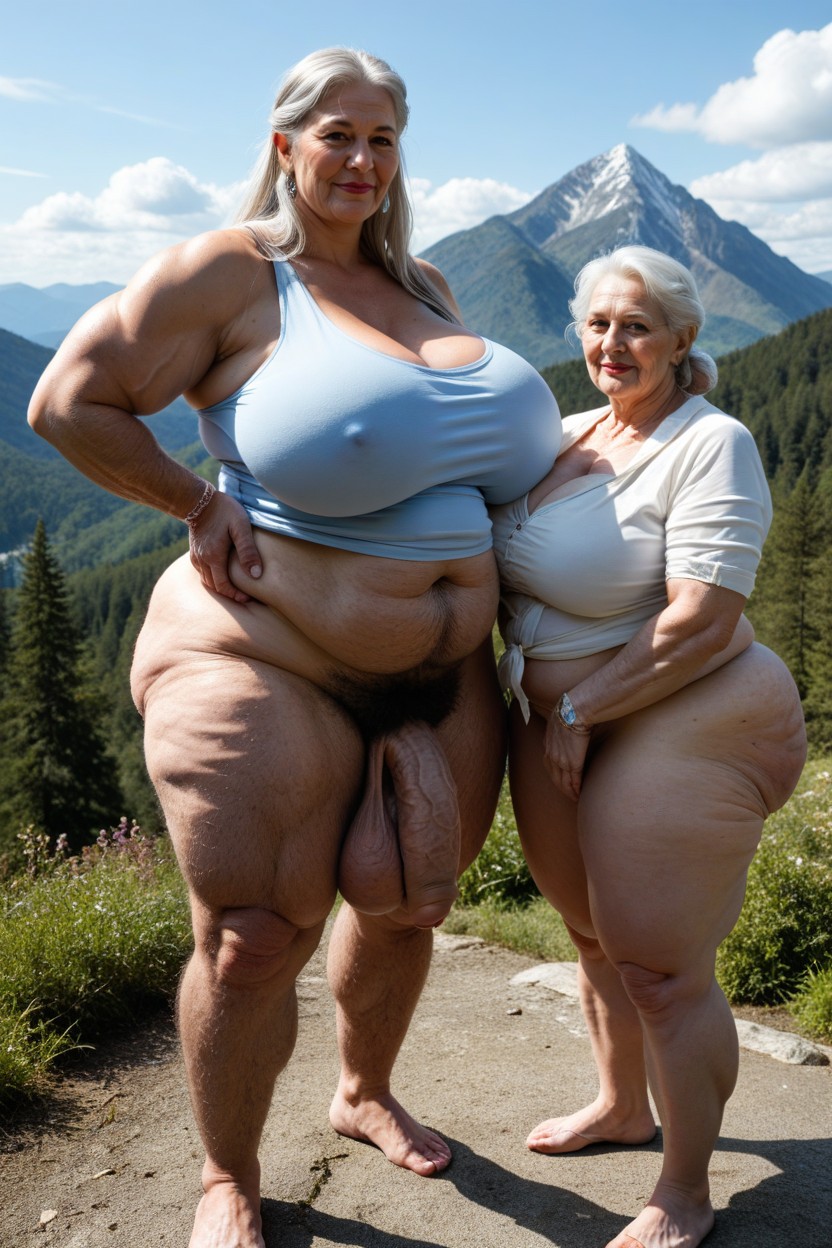 Foreskin, Standing, Huge Obese Belly AI Porn